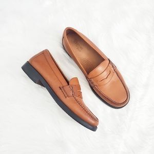 Bass Weejuns Katherine II Brown Leather Low-Heel Loafers Size 8